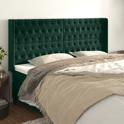 Testiera ad Orecchio Verde Scuro 203x16x118/128 cm in Velluto 3119985