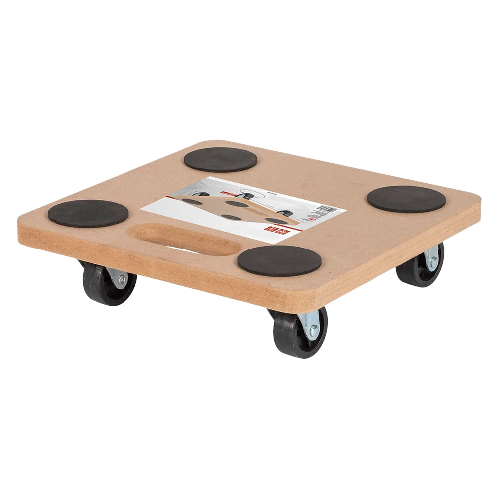 CARRELLO MULTIUSO PEDANA LEGNO cm 29 x 58 - ruote Ø 95 mm / portata 400 kg  - HIT