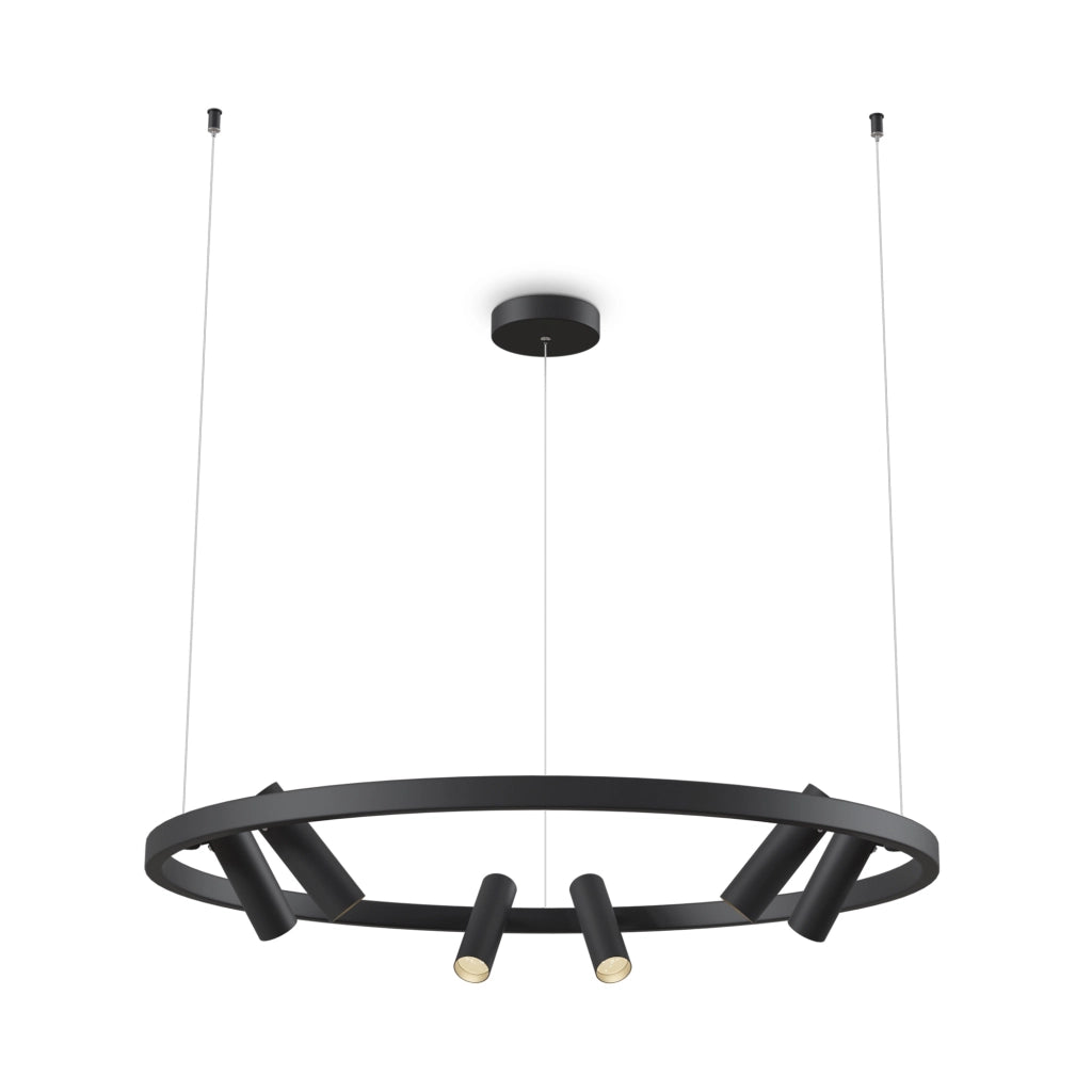 Maytoni Lampadario Moderno Satellite 6 luci LED integrato nero metallo