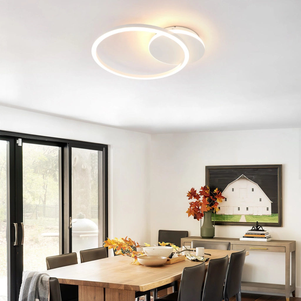 ZMH Lampada da soffitto plafoniera LED moderna 24W design 3000K per soggiorno cucina