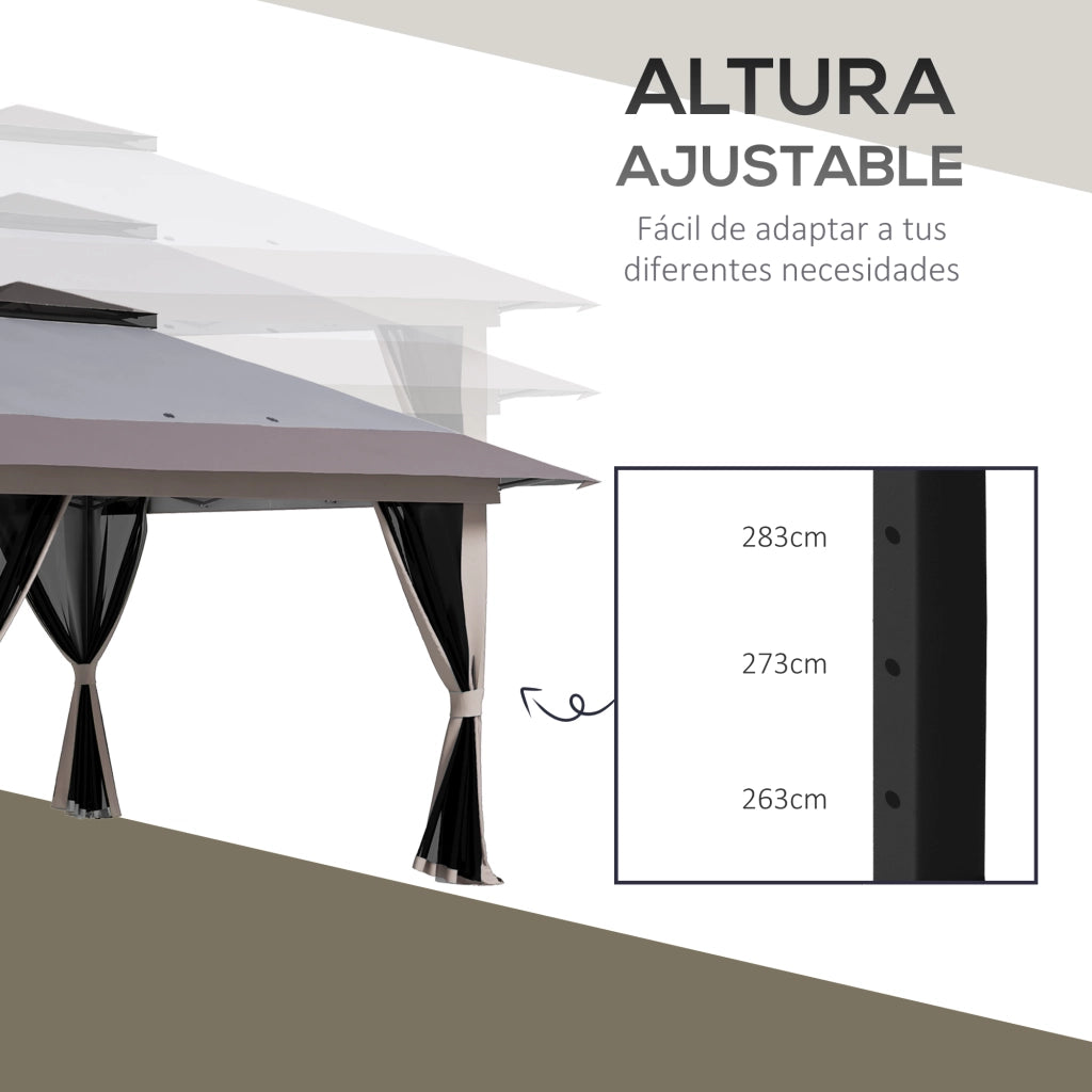 Carpa Pieghevole Pop-up 4x4x2.8 m ¨C Zephmum ¨C Grigio Chiaro