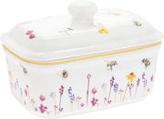 Scatola da burro in porcellana fine multicolore dimensioni 17x10x11cm LP93887