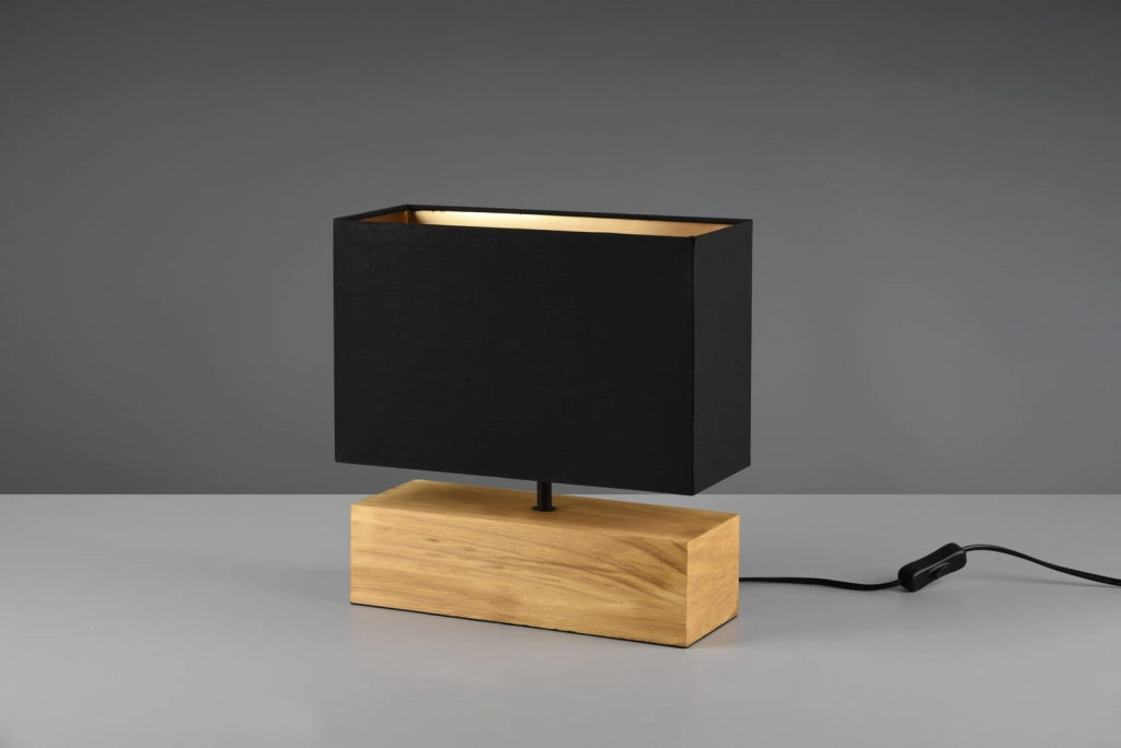 Lampada da tavolo Woody legno chiaro nero E27 RL R50181080
