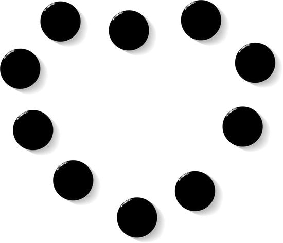 10 pacchi di magneti forti per lavagne e whiteboard - magneti rotondi per frigorifero, decorativi piccoli magneti per lavagne, scuole, uffici - magneti minimagnetici con forte aderenza per foto e appunti (nero)