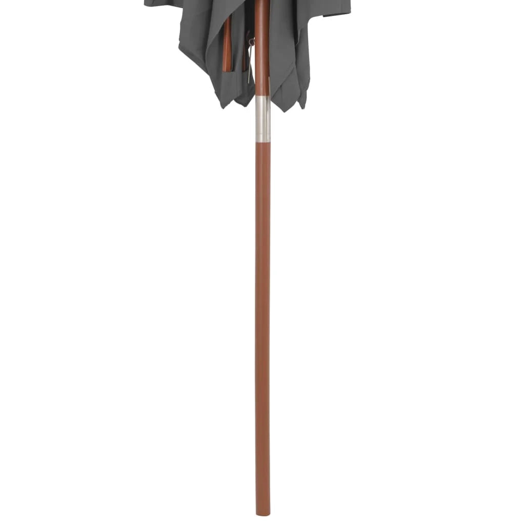 Ombrellone con palo in legno 150 x 200 cm antracite 02_0008109
