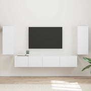 Set mobile TV 4 pcs Bianco Legno multistrato 3409159