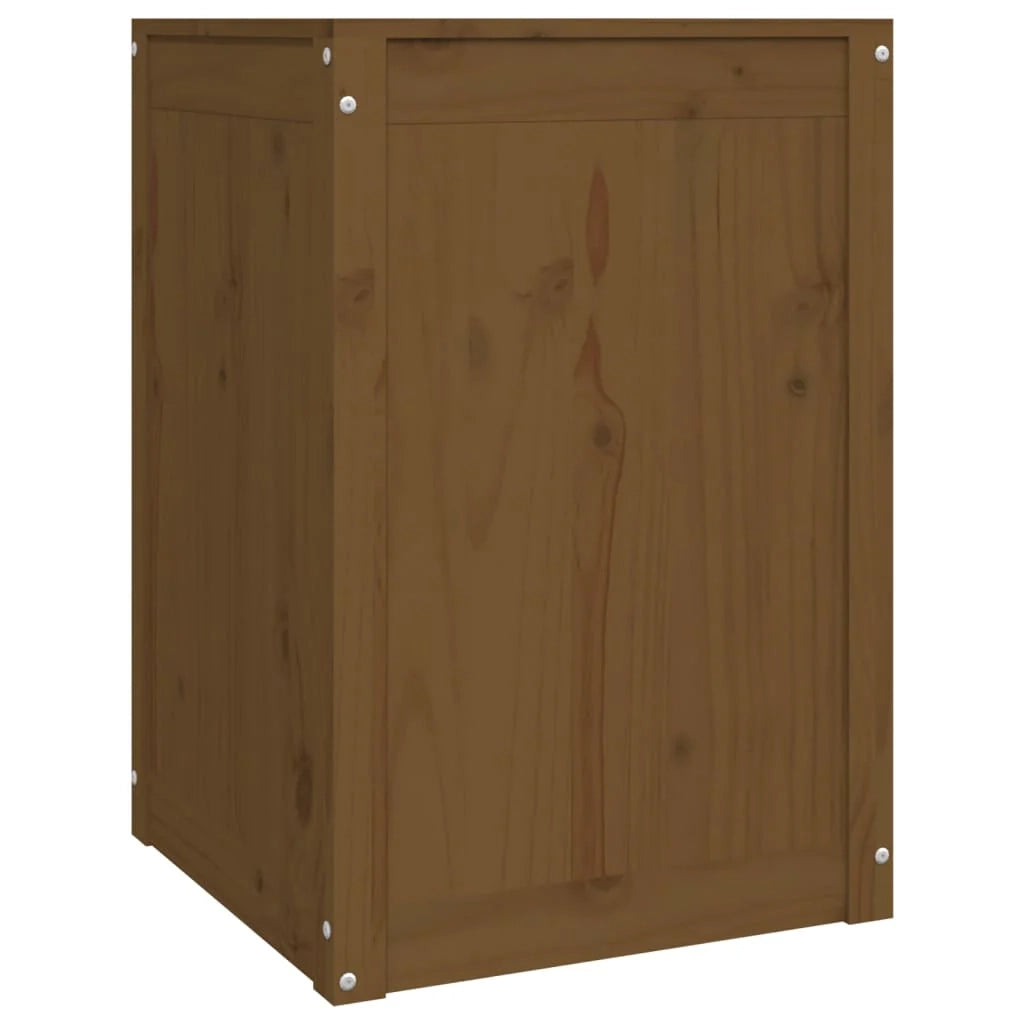 Contenitore per la biancheria 44 x 44 x 66 cm in legno massello di pino marrone miele 02_0006213