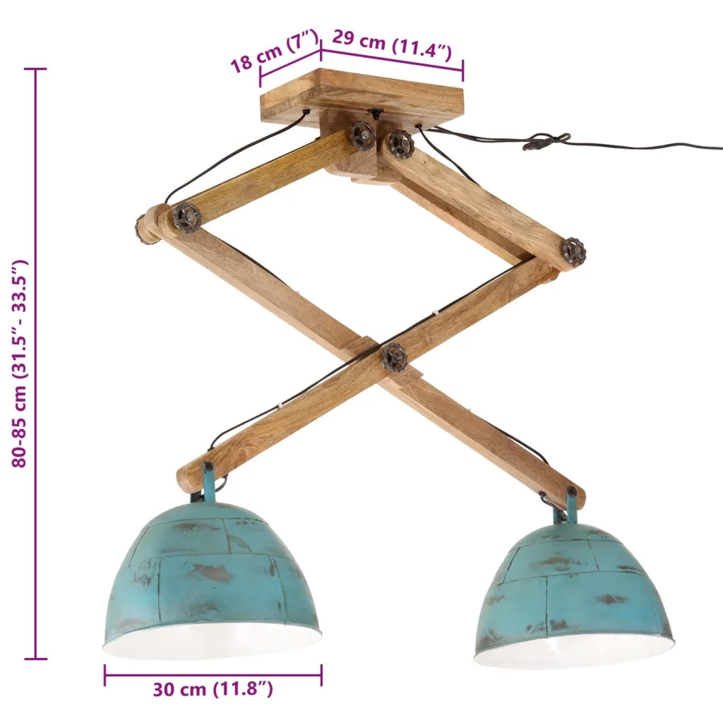 Lampada da Soffitto 25 W Blu Anticato 29x18x85 cm E27 371933