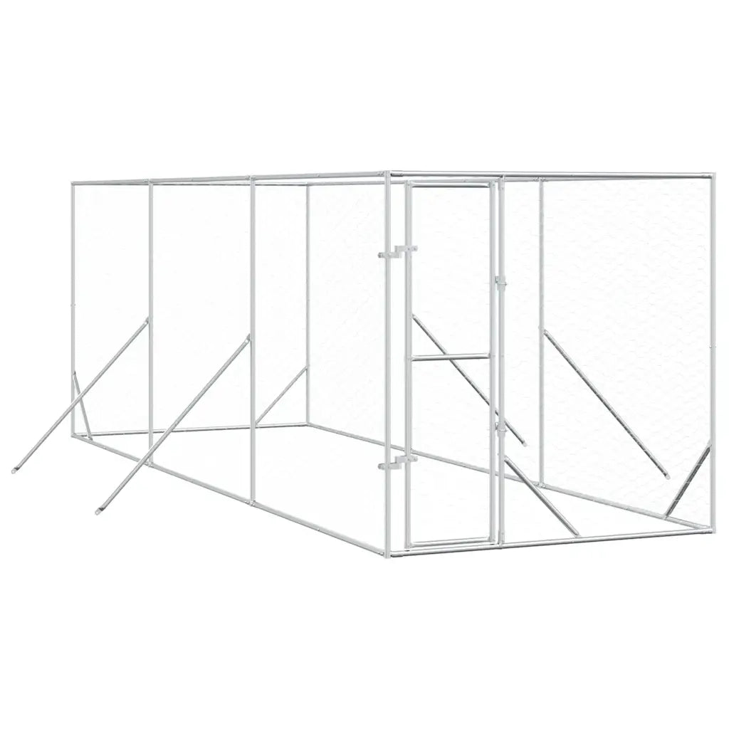 Cuccia per Cani da Esterno Argento 2x6x2 m Acciaio Zincato CFW4100318