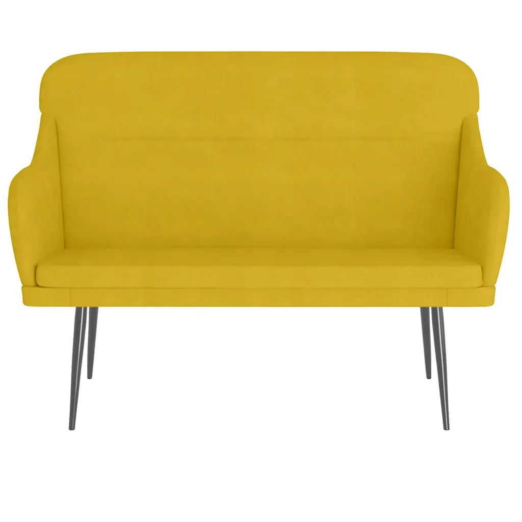 vidaXL Panca Gialla 110x76x80 cm in Velluto