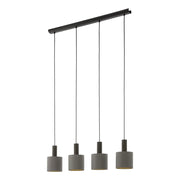 Lampadario A Sospensione Contemporaneo Concessa 1 Acciaio Marrone Oro 4 Luci E27