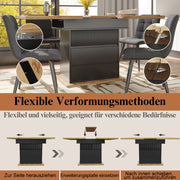 Tavolo da pranzo 4-6 posti con piano allungabile e vano contenitore - per cucina e soggiorno - 110×80×75 cm - nero