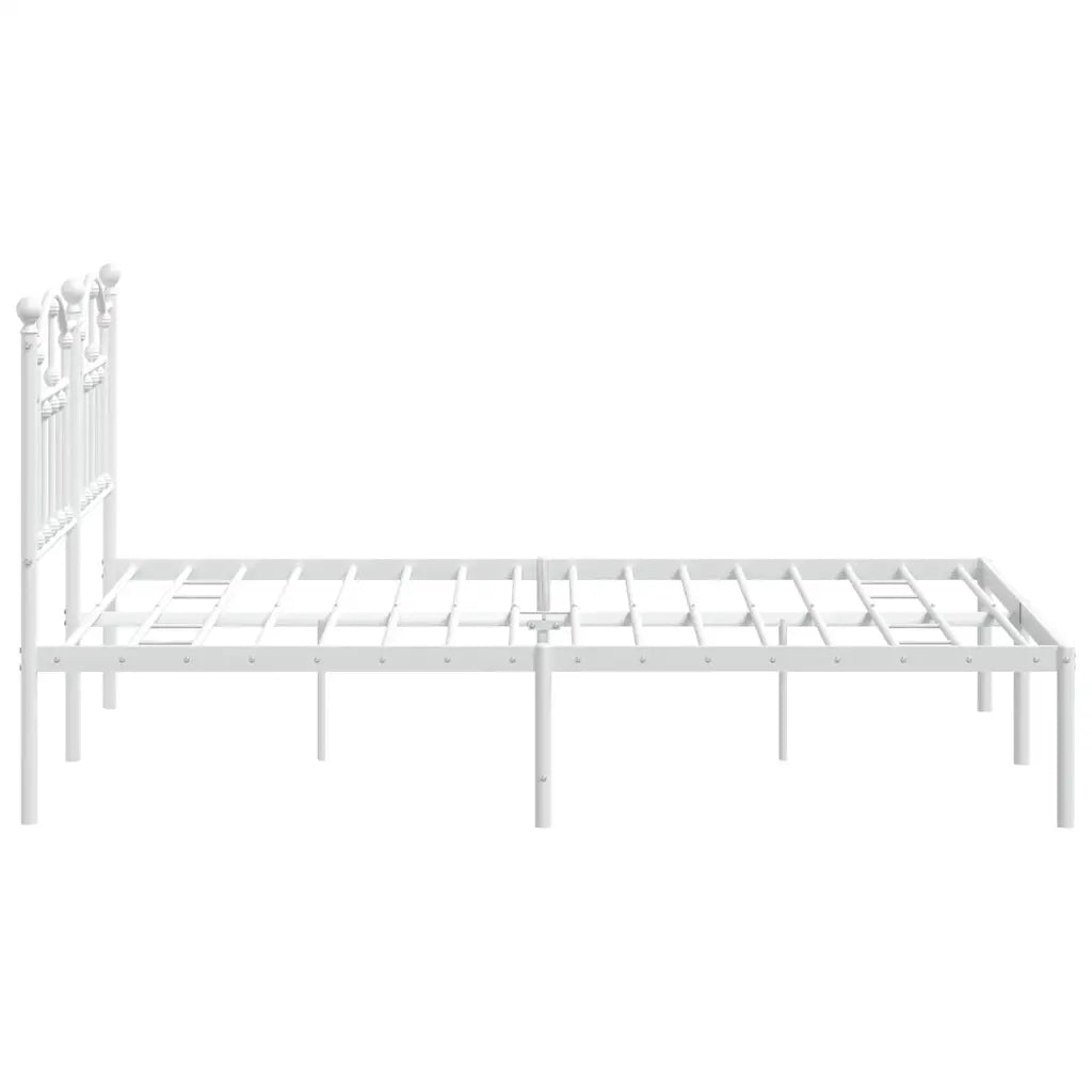 Giroletto con Testiera Metallo Bianco 150x200 cm 353490