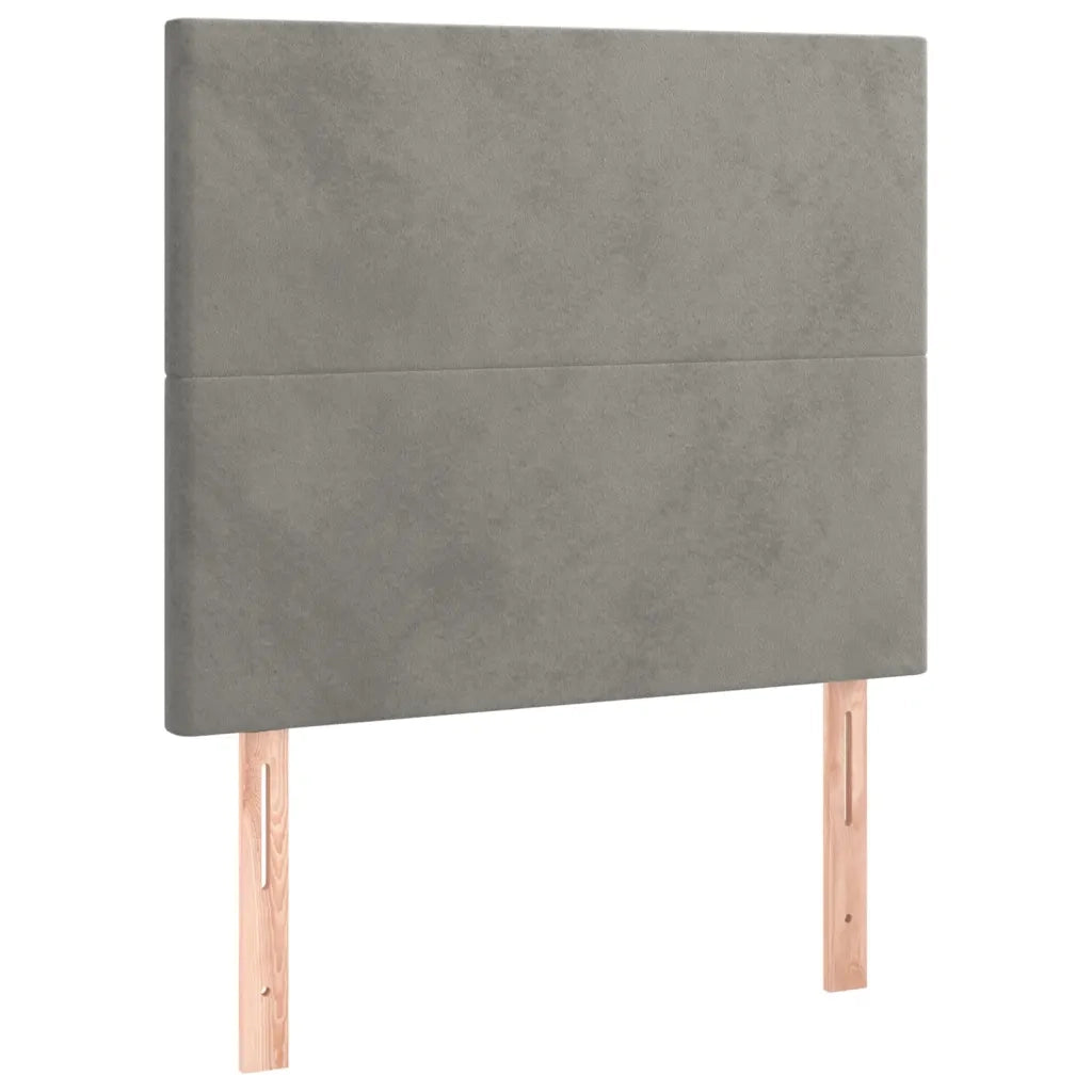 Giroletto con Testiera Grigio Chiaro 90x200 cm in Velluto cod mxl 63010
