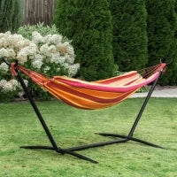 Amaca da Giardino con Supporto in Metallo Epoxy Amaca su Supporto 1 Posto Carico Max. 120 Kg Borsa per il Trasporto Rosso