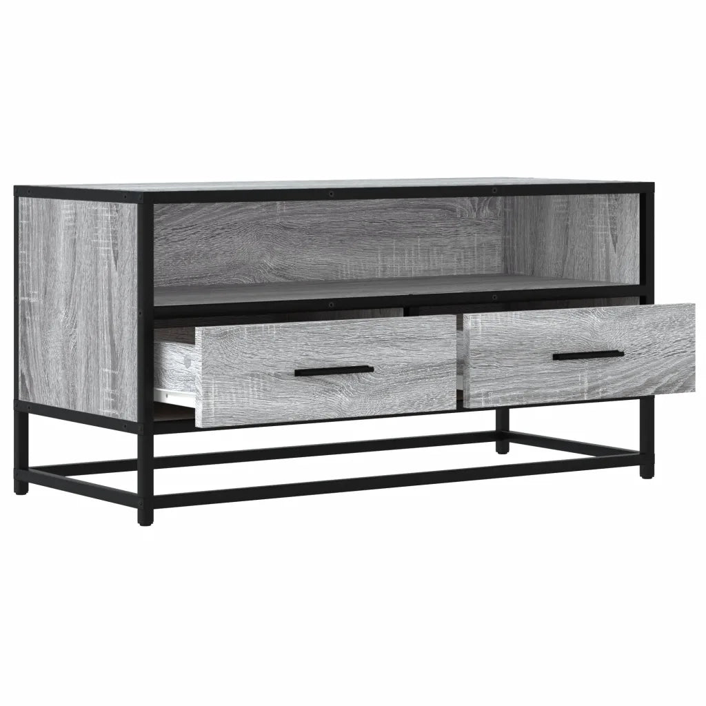 Mobile TV-Credenza TV-Console TV Grigio Sonoma 80x34,5x40 cm Legno Multistrato Metallo 572779