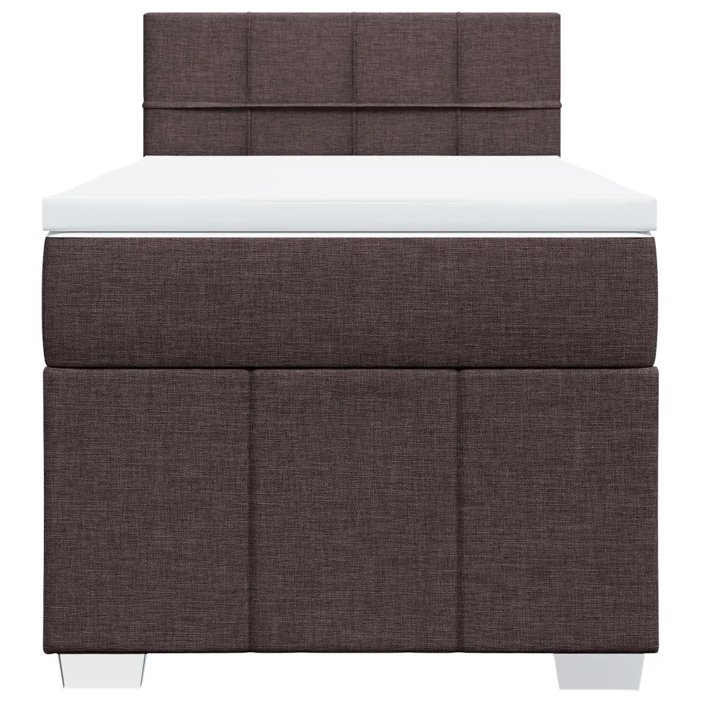 Giroletto a Molle con Materasso Marrone Scuro 100x200cm Tessuto