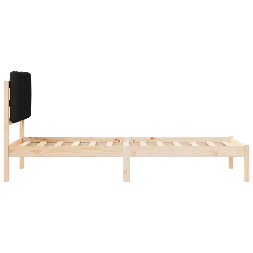 Letto con Testiera Rivestita Nero 80 x 200 cm 878081