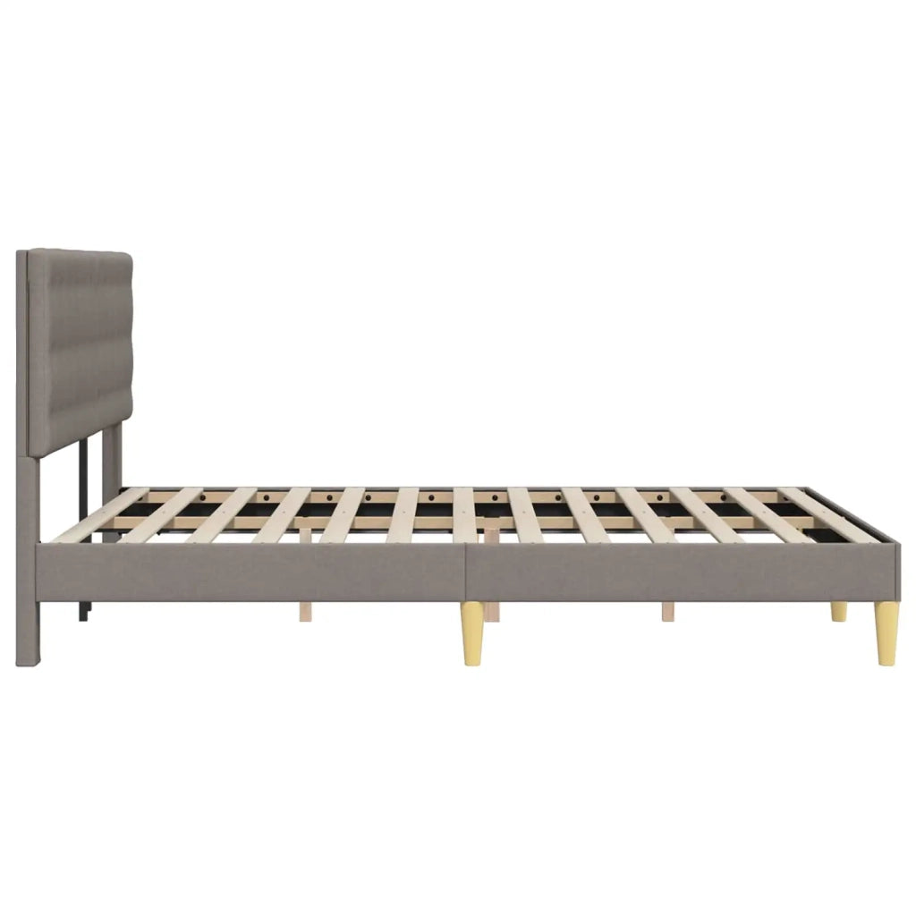 Struttura del letto con testiera Tortora 140 x 190 cm Tessuto 42027795