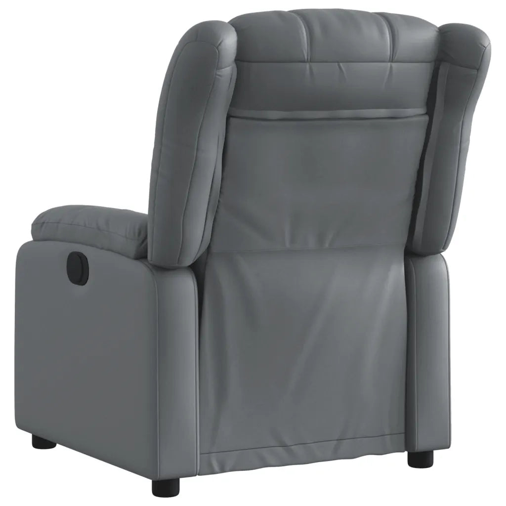 Poltrona | Sedia Relax Reclinabile Elettrica Grigia in Similpelle