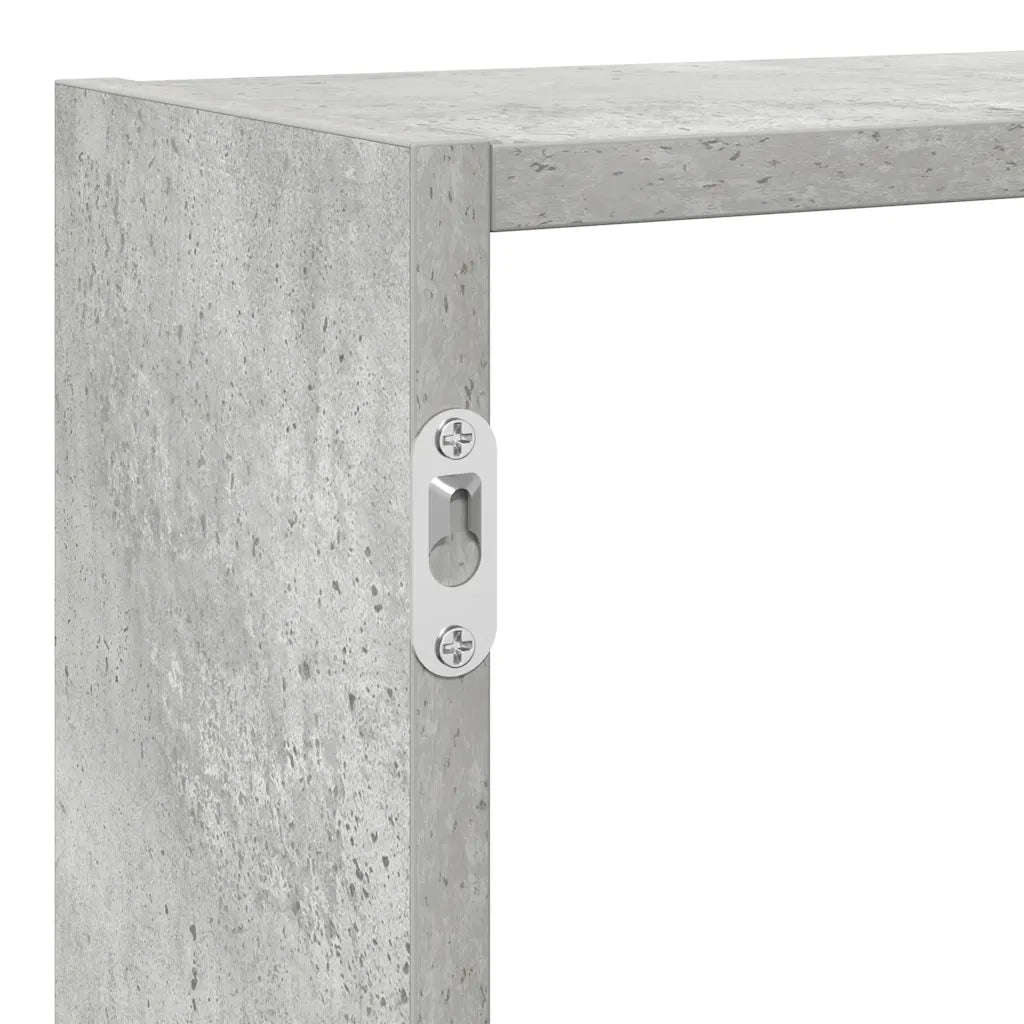 Mensola a Cubo da Parete 7 Scomparti Truciolato Grigio Cemento 860025