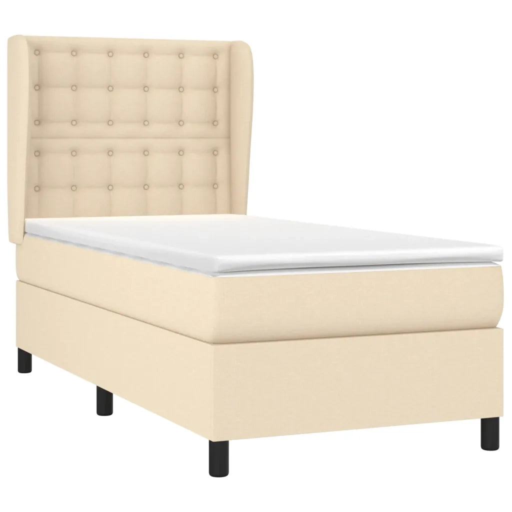 Giroletto a Molle con Materasso Crema 90x190 cm in Tessuto 3128250