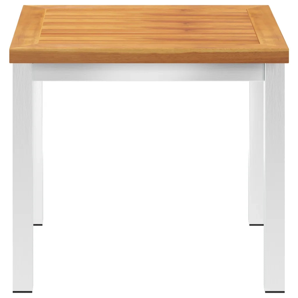 Tavolino da Giardino 45x45x38cm in Legno Acacia e Acciaio Inox 46492