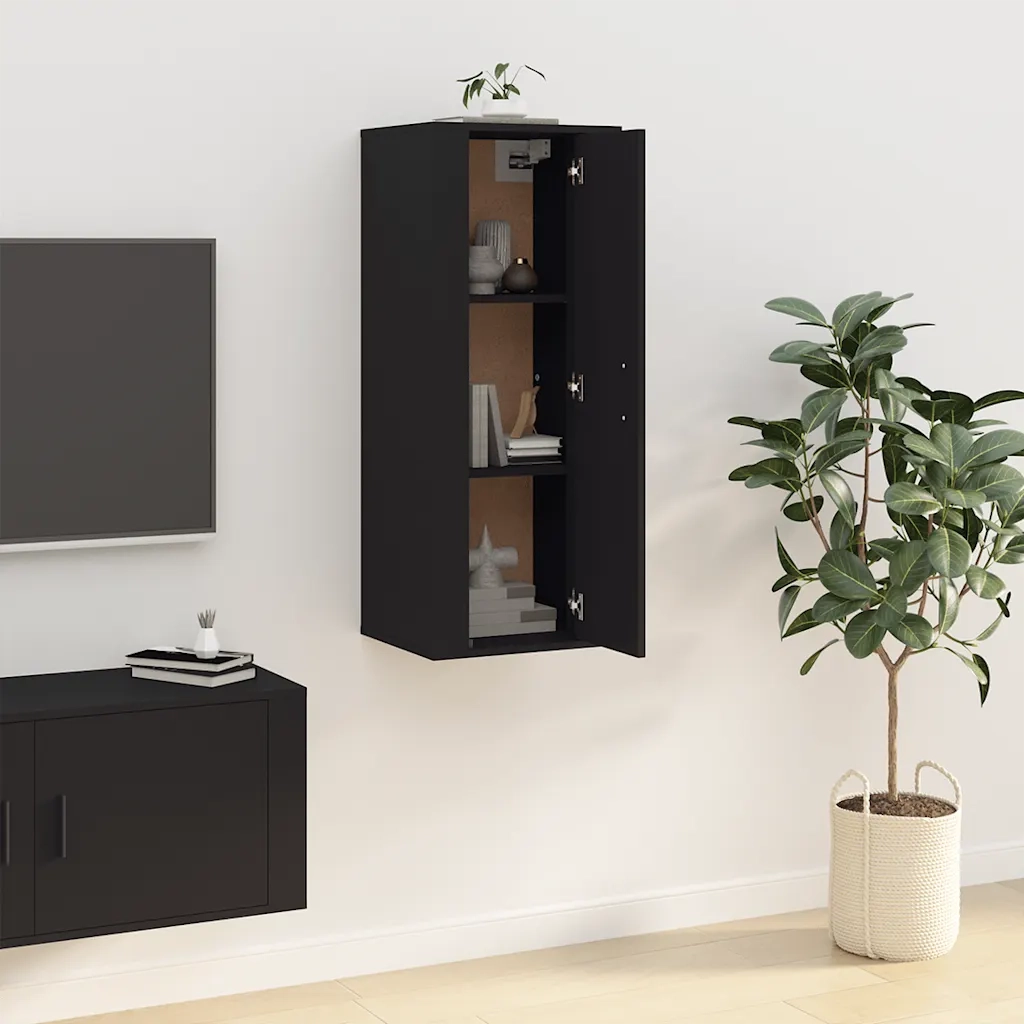 Mobile TV a Parete | Armadietto TV | Mobile Porta TV Nero 40x34,5x100 cm