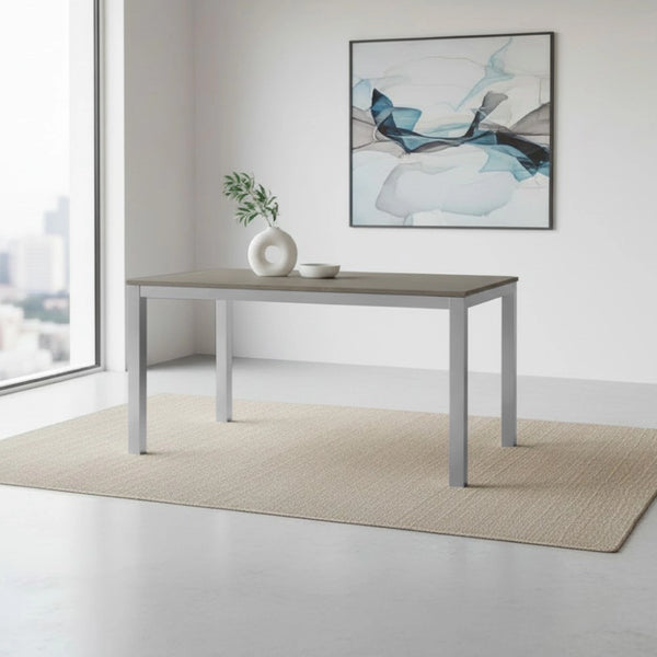 Tavolo rettangolare allungabile 120x80 struttura alluminio e piano larice grigio Monster