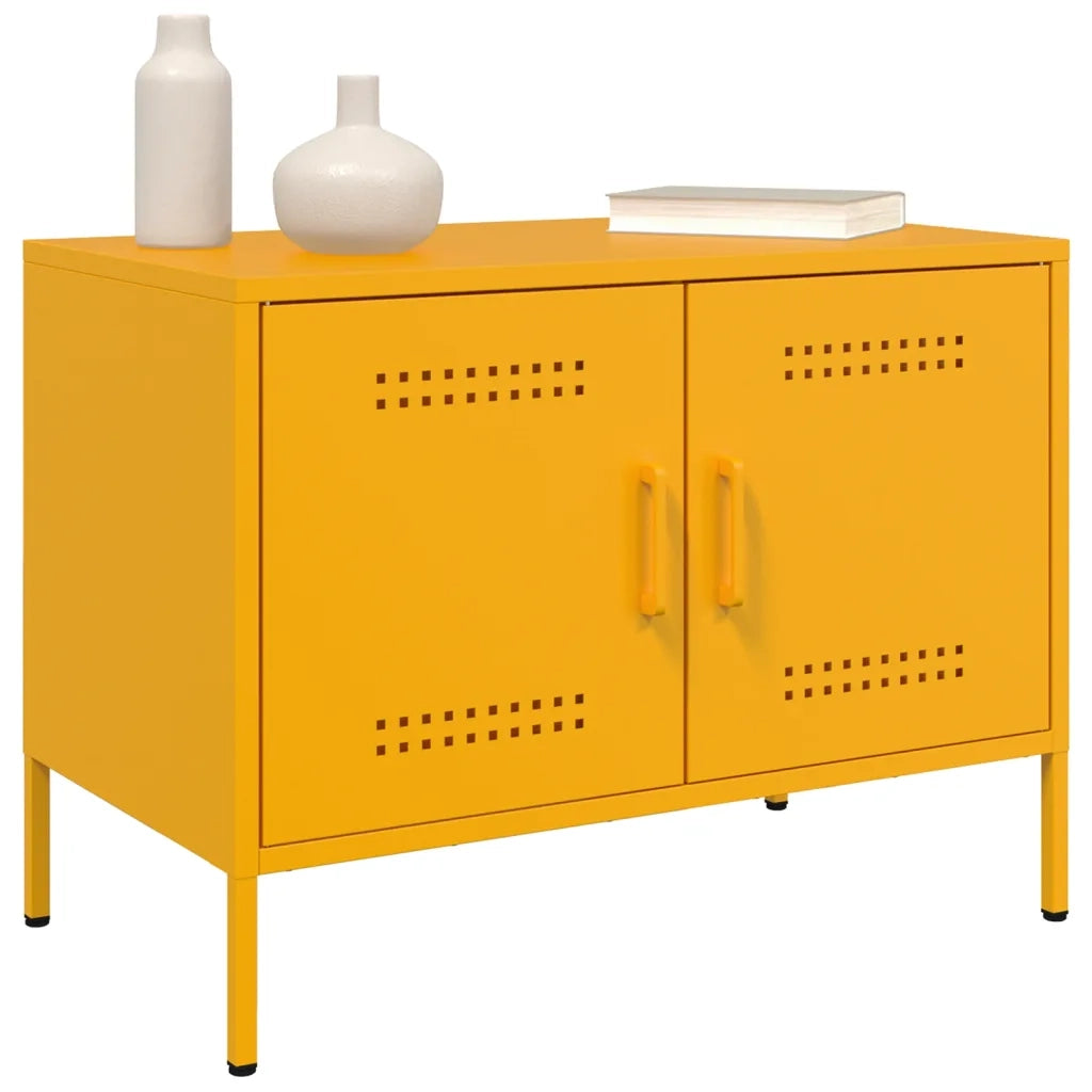 Mobile TV Giallo Senape 68x39x50,5 cm in Acciaio 842940