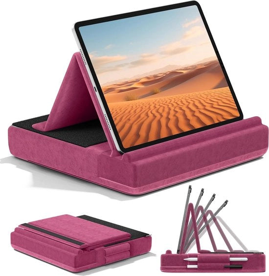Supporto per Tablet con Angolazione Multipla per Letto e Scrivania - Stand Opportuno per Ipad Pro 12.9 11 Air Mini Telefoni E-Reader - Supporto per Stilo con Poggia Opportuno e Compatibile con Piuma per Ipad Pro 12.9 11 Air Mini Telefoni E-Reader