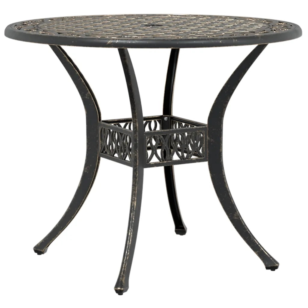 Tavolo da Giardino Bronzo Ã˜90x75 cm in Alluminio Pressofuso