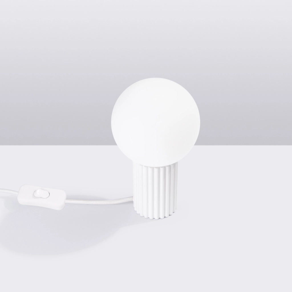 Lampada da tavolo SFERA bianca sfera vetro G9 8W Pure Lume