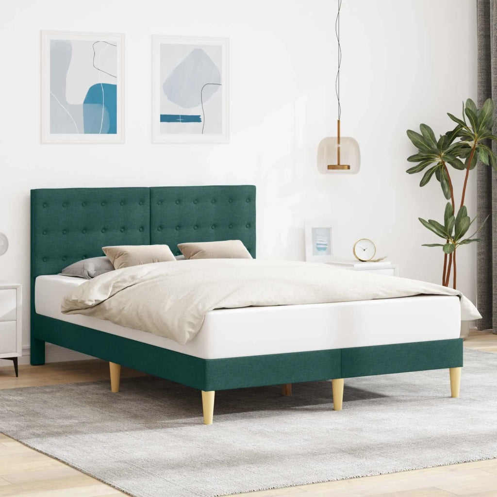Struttura del letto Verde Scuro 140 x 190 cm Tessuto 42027794