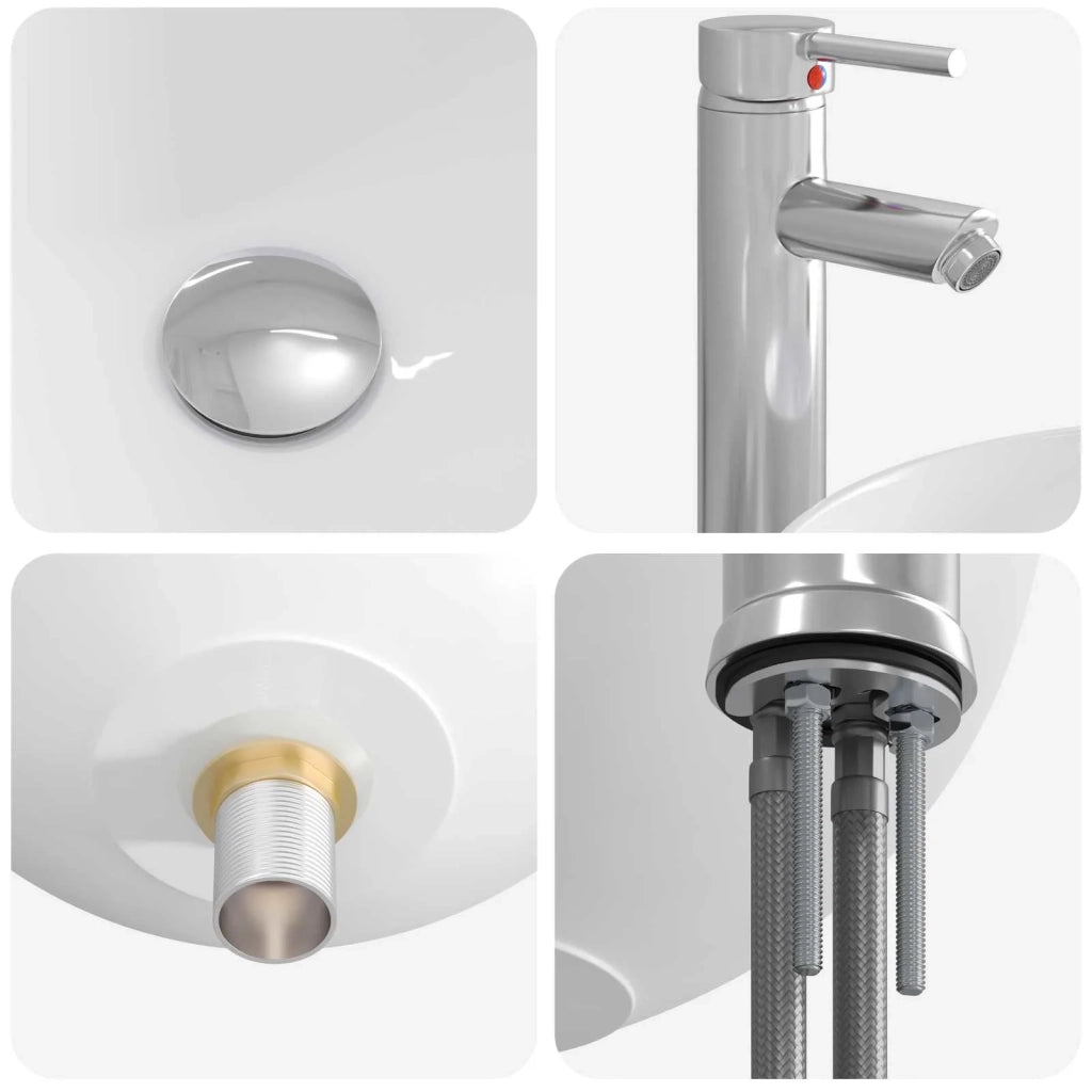 Lavabo da bagno Cromato 35,5 x 35,5 x 14,5 cm Metallo