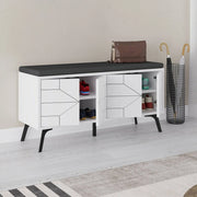 Mobile Portascarpe Velma, Scarpiera 8 Paia, 107x35x55h cm Bianco