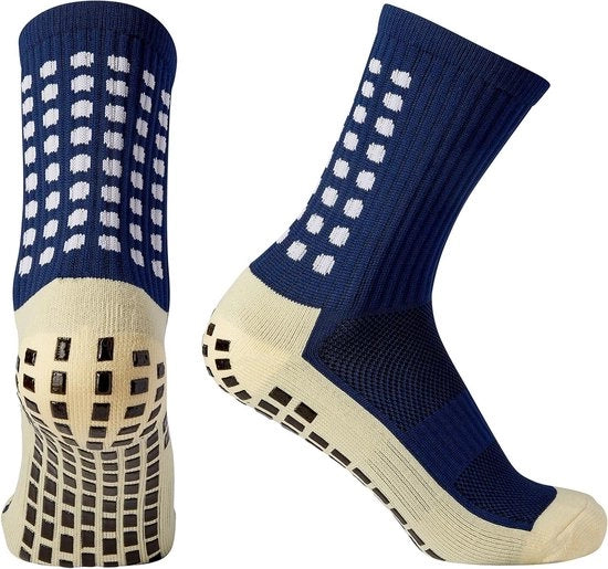 Calze di Calcio con Presa - Blu Marino - Taglia M - Elevate Prestazioni - Respiranti - Antiscivolo
