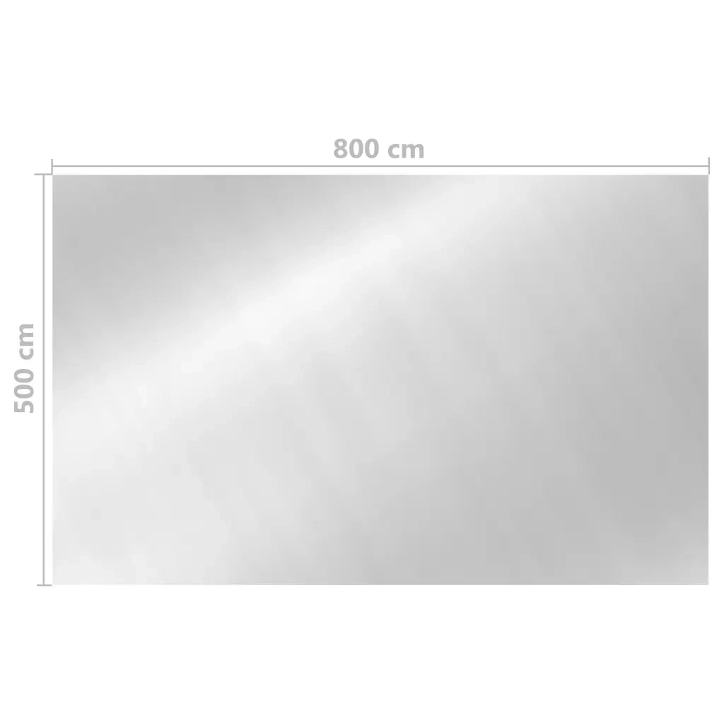 Copripiscina Rettangolare 800x500 cm in PE Argento 93103