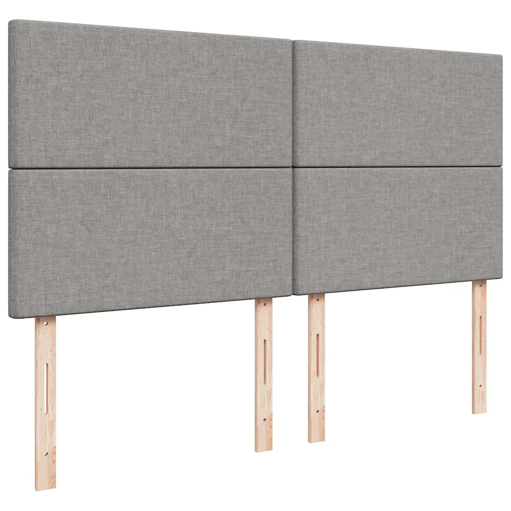 Giroletto a Molle con Materasso Grigio Chiaro 200x200cm Tessuto