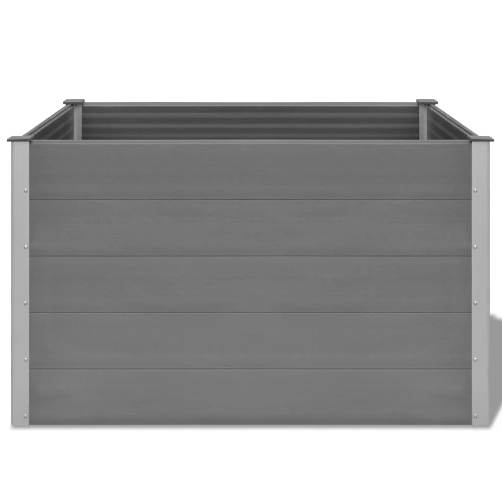 Fioriera rialzata per piante e fiori giardino WPC 150 x 100 x 91 cm grigio 02_0001239