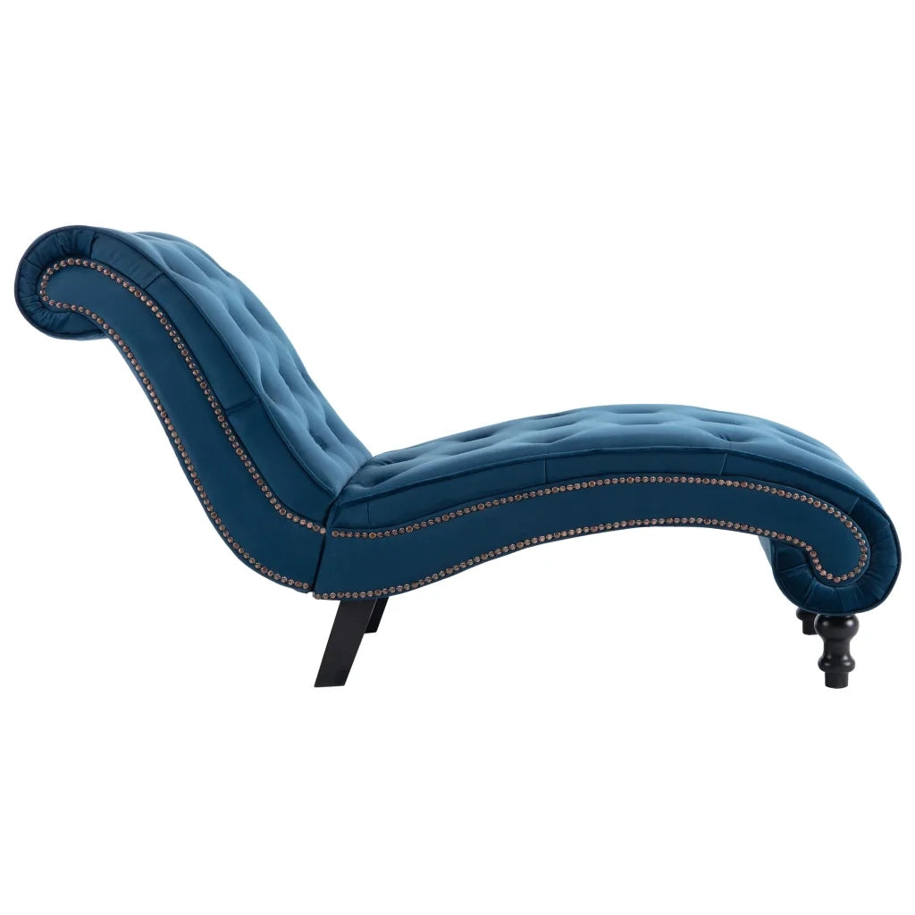 Sedia a Sdraio Blu in Velluto 248608