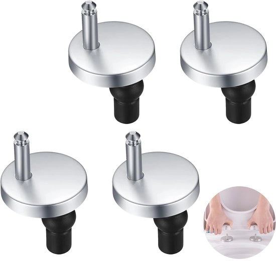 Accessori WC 4-Pack - Meccanismo di Blocco Rapido - Fissaggi Universali - Fissaggi in Acciaio Inossidabile - Esperienza di Igiene nella Stanza da Bagno - Duraturo e Affidabile - Fissaggio alla Toilette