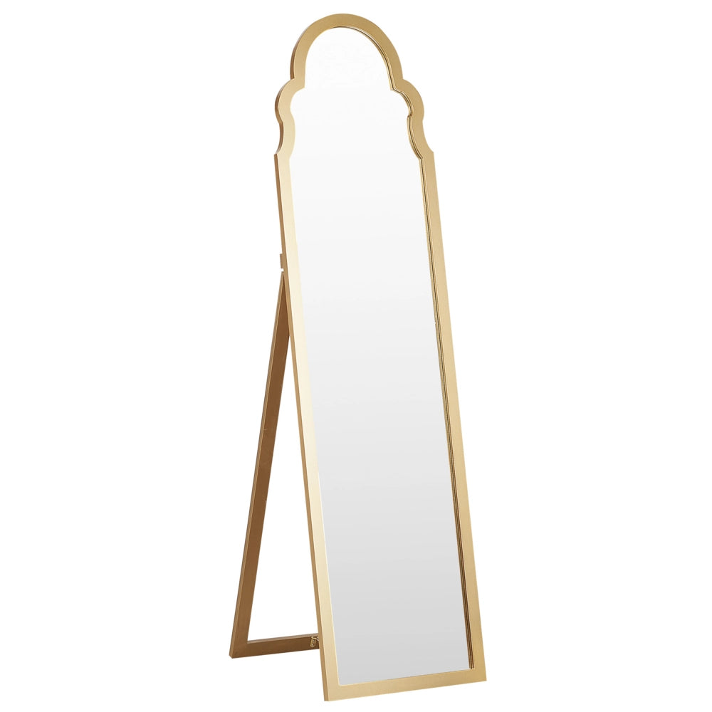 Specchio da terra in vetro MDF oro 40 x 150 cm con supporto cornice decorativa design moderno
