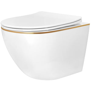 Vaso Wc Sospeso Rea Carlo Mini Tornado Nf Gold Edge