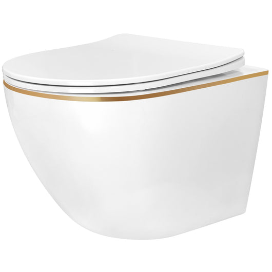 Vaso Wc Sospeso Rea Carlo Mini Tornado Nf Gold Edge
