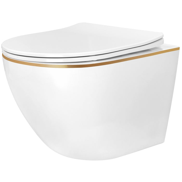 Vaso Wc Sospeso Rea Carlo Mini Tornado Nf Gold Edge
