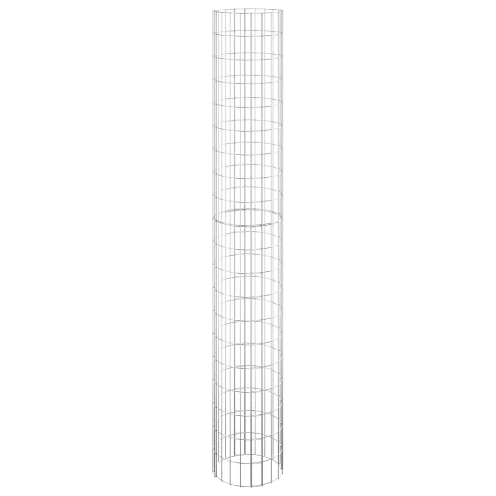 Gabbione circolare rialzato 3 pezzi acciaio zincato Ø30 x 200cm argento 02_0039903