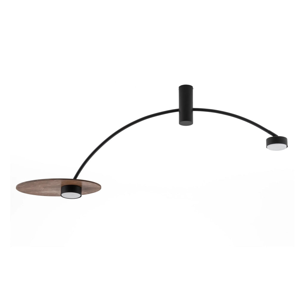 Plafoniera moderna HEFT 2xGX53 8W nero/legno metallo Nowodvorski