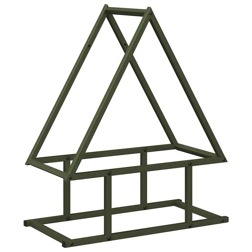 Rastrelliera per Legna da Ardere-Portalegna Verde Oliva 50x25x60 cm