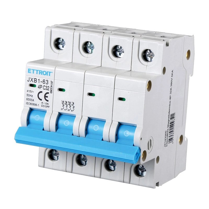 Interruttore Magnetotermico Automatico 4P 32A 6000A 220V 380V Salvavita Stotz Occupa 4 Moduli DIN